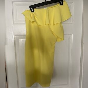 DO+BE One Shoulder Yellow Mini Dress